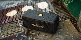 Marshall Emberton Waterproof Bluetooth Wireless Speaker - Black/Brass - Bass Electronics