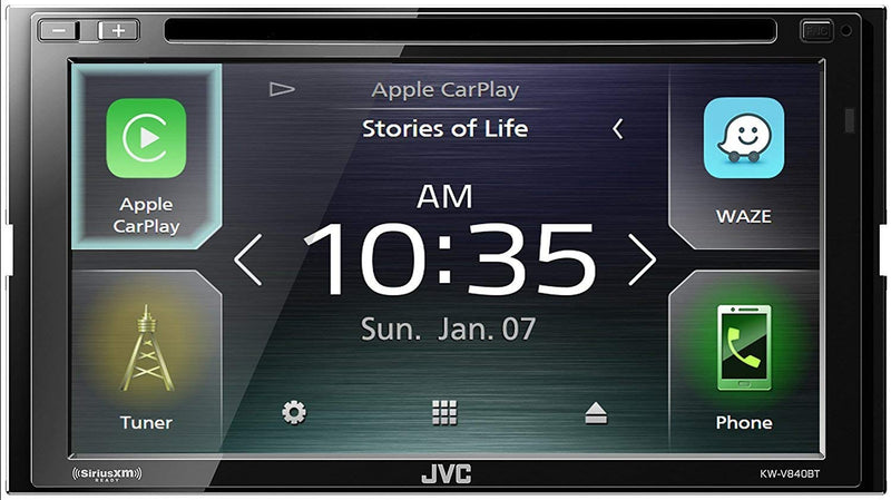 JVC KW-V830BT 6.8" DVD Receiver Apple Car Play & Android Auto - Bass Electronics