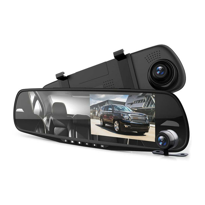 Pyle PLCMDVR49 HD 1080p DVR Rearview Mirror Dash Cam Kit - Bass Electronics