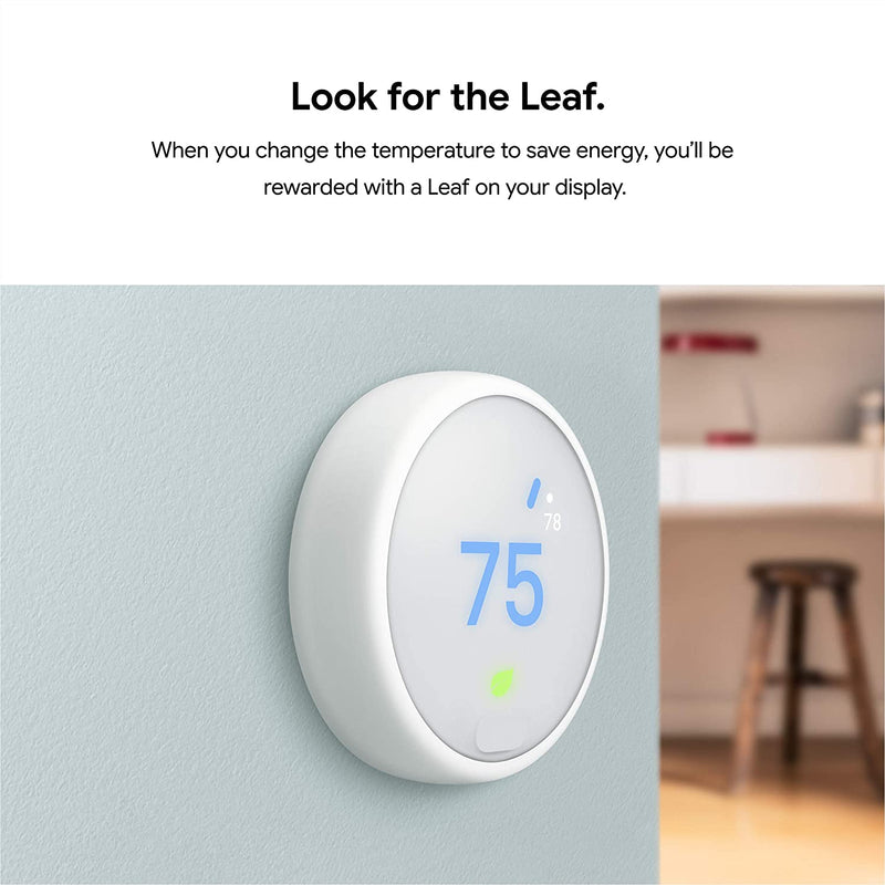 Google, T4000EF, Nest Thermostat E, Smart Thermostat, White - Bass Electronics