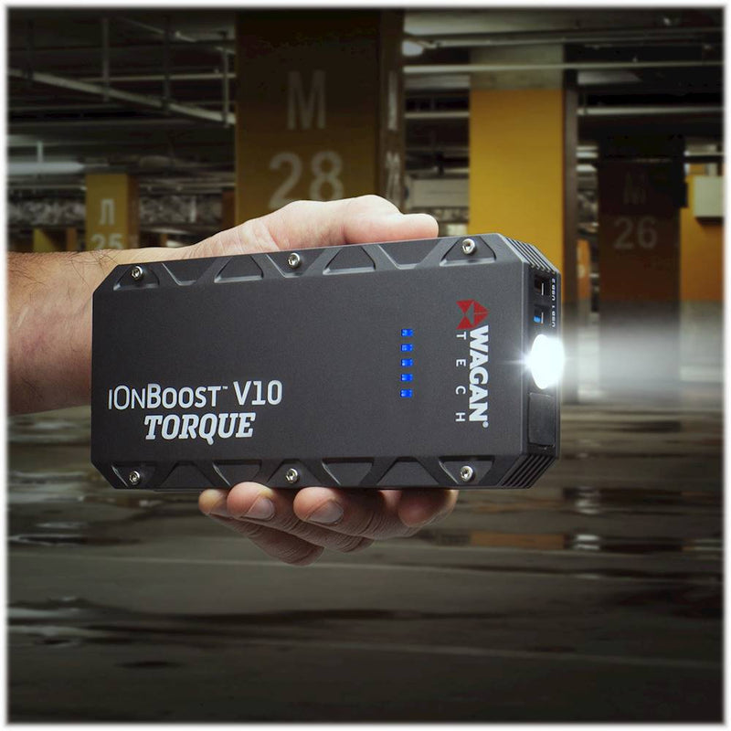 Wagan Tech - iOnBoost V10 TORQUE 12,000 mAh Portable Charger and Jump Starter - Black - Bass Electronics