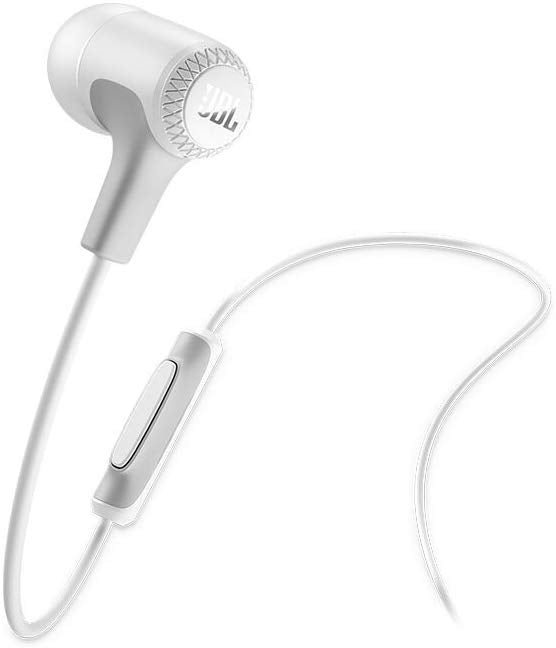 JBL E15 In-Ear Headphones with One-Button Remote and Mic (White) - Bass Electronics